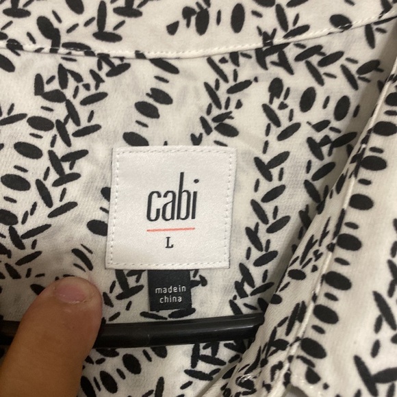 Cabi long sleeve blouse size L white and black - Picture 4 of 4